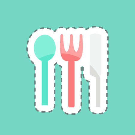 Sticker line cut Baby Crockery. suitable for Baby symbol. simple design editable. design template vector. simple symbol illustrationのイラスト素材