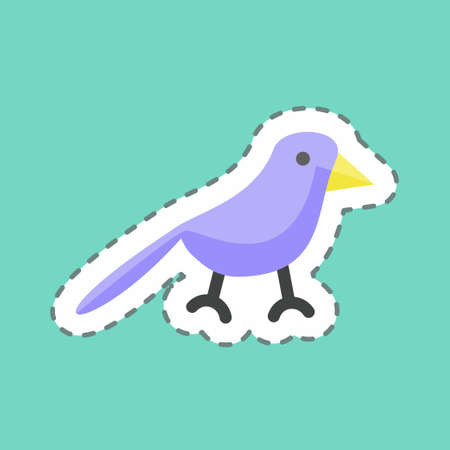 Sticker line cut Bird. suitable for Spring symbol. simple design editable. design template vector. simple symbol illustrationのイラスト素材