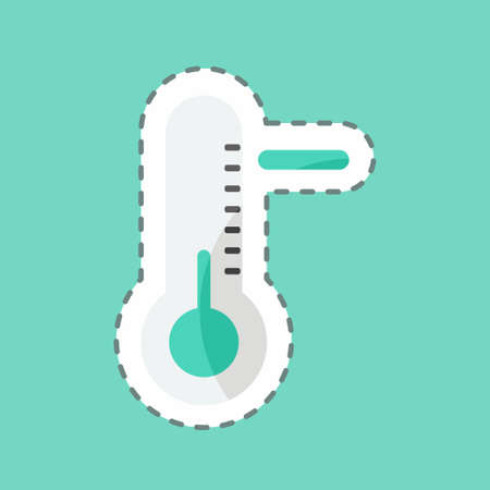 Sticker line cut Cold Wave. suitable for disasters symbol. color mate style. simple design editable. design template vector. simple symbol illustrationのイラスト素材
