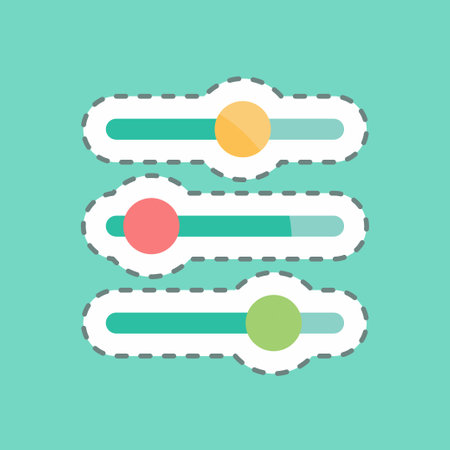 Sticker line cut Controls. suitable for web interface symbol. simple design editable. design template vector. simple symbol illustrationのイラスト素材