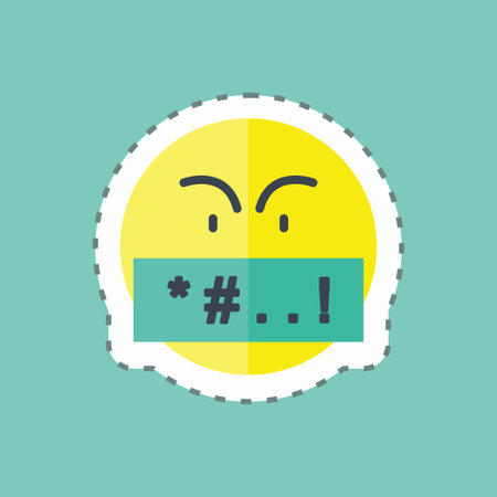 Sticker line cut Cyber Bullying. suitable for Feedback symbol. simple design editable. design template vector. simple symbol illustrationのイラスト素材
