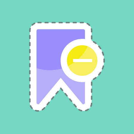 Sticker line cut Delete Bookmark. suitable for User Interface symbol. simple design editable. design template vector. simple symbol illustrationのイラスト素材