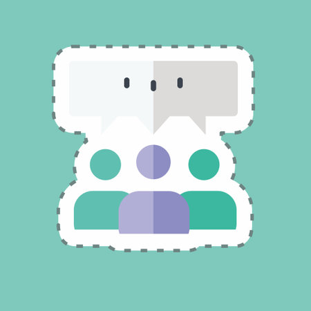 Sticker line cut Group Opinion. suitable for Feedback symbol. simple design editable. design template vector. simple symbol illustrationのイラスト素材