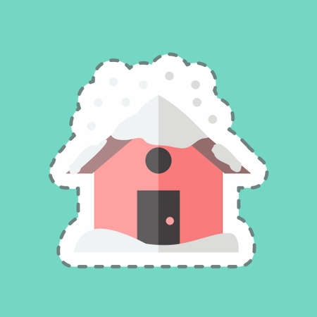 Sticker line cut Heavy Snows. suitable for disasters symbol. color mate style. simple design editable. design template vector. simple symbol illustrationのイラスト素材