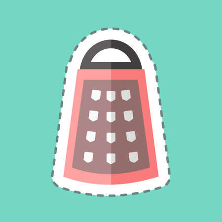 Sticker line cut Grater. suitable for Home symbol. simple design editable. design template vector. simple symbol illustrationのイラスト素材