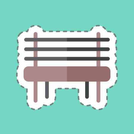 Sticker line cut Garden Bench. suitable for garden symbol. simple design editable. design template vector. simple symbol illustrationのイラスト素材