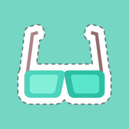 Sticker line cut Glasses. suitable for party symbol. simple design editable. design template vector. simple symbol illustrationのイラスト素材