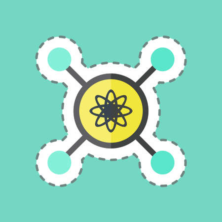 Sticker line cut Intelligent Control. suitable for data analytics symbol. simple design editable. design template vector. simple symbol illustrationのイラスト素材
