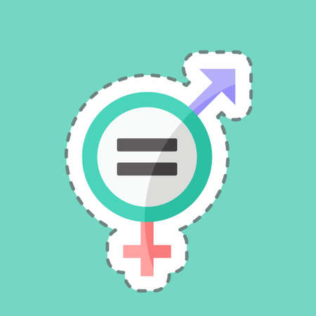 Sticker line cut Gender Equality. suitable for Community symbol. simple design editable. design template vector. simple symbol illustrationのイラスト素材