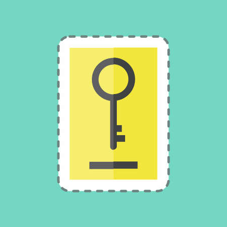 Sticker line cut Keywording. suitable for digital web symbol. simple design editable. design template vector. simple symbol illustrationのイラスト素材