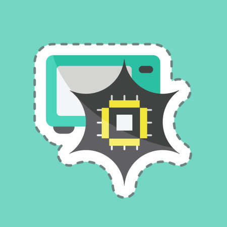 Sticker line cut Neural Engineering. suitable for data analytics symbol. simple design editable....