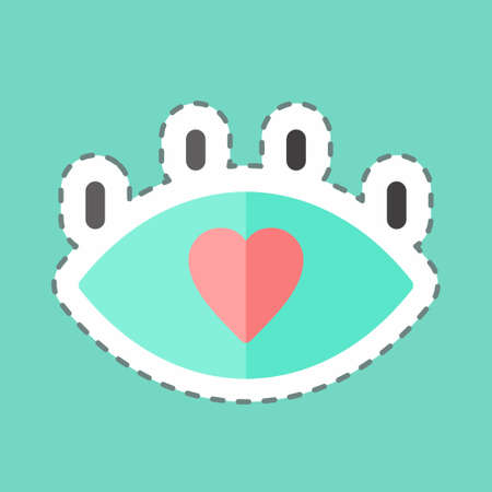 Sticker line cut Meaning. suitable for Community symbol. simple design editable. design template vector. simple symbol illustrationのイラスト素材