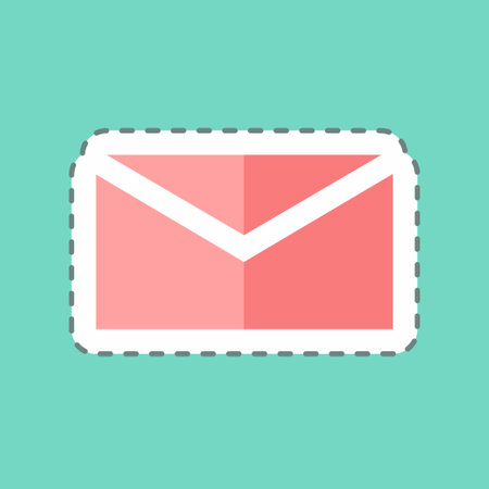 Sticker line cut Mail. suitable for Mobile Apps symbol. simple design editable. design template vector. simple symbol illustrationのイラスト素材