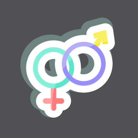 Sticker Male and Female. suitable for Wedding symbol. simple design editable. design template vector. simple symbol illustrationのイラスト素材