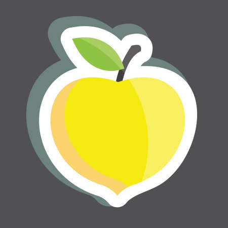 Sticker Peach. suitable for Fruits and Vegetables symbol. simple design editable. design template vector. simple symbol illustrationのイラスト素材