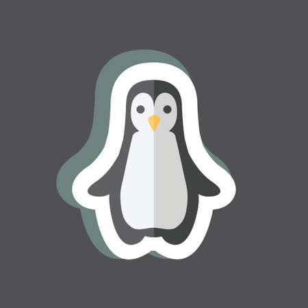 Sticker Penguin. suitable for Animal symbol. simple design editable. design template vector. simple symbol illustrationのイラスト素材