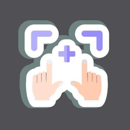 Sticker Picture Action. suitable for Hand Actions symbol. simple design editable. design template vector. simple symbol illustrationのイラスト素材