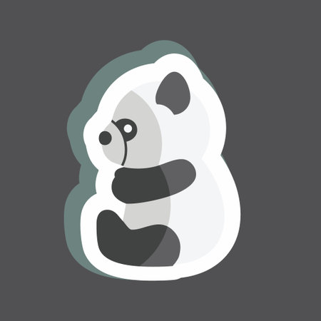 Sticker Panda. suitable for Animal symbol. simple design editable. design template vector. simple symbol illustrationのイラスト素材