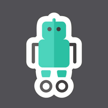 Sticker Robot. suitable for Toy symbol. simple design editable. design template vector. simple symbol illustrationのイラスト素材