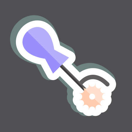 Sticker Rotary Cutter Fabric. suitable for Tailor symbol. simple design editable. design template vector. simple symbol illustrationのイラスト素材