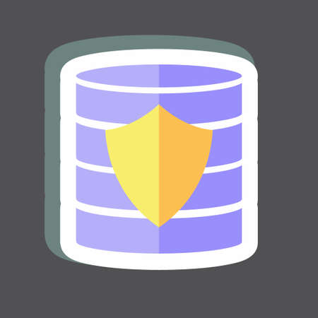 Sticker Secured Backup. suitable for data analytics symbol. simple design editable. design template vector. simple symbol illustrationのイラスト素材