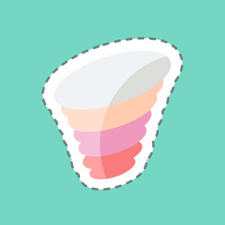 Sticker line cut Tornado. suitable for disasters symbol. color mate style. simple design editable. design template vector. simple symbol illustrationのイラスト素材