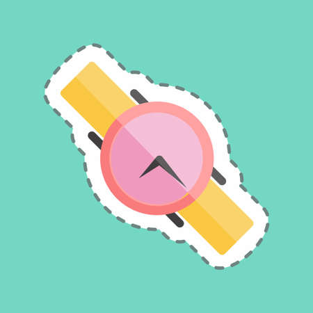 Sticker line cut Watch. suitable for beauty care symbol. simple design editable. design template vector. simple symbol illustrationのイラスト素材