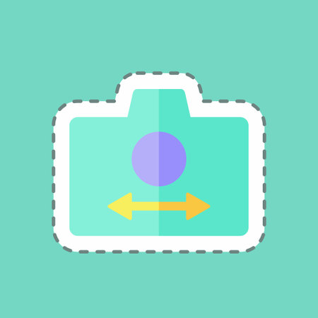 Sticker line cut Switch Camera. suitable for Photo Editing symbol. simple design editable. design template vector. simple symbol illustrationのイラスト素材