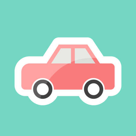 Sticker line cut Toy Car 2. suitable for Toy symbol. simple design editable. design template vector. simple symbol illustrationのイラスト素材