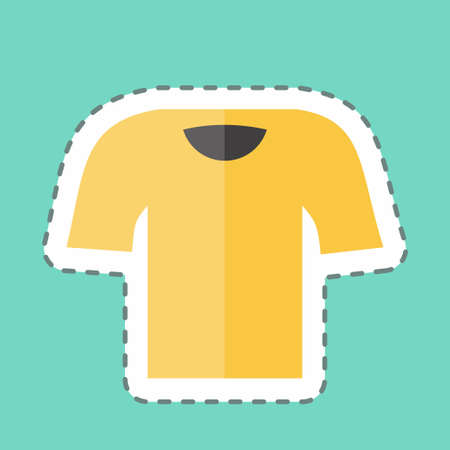 Sticker line cut T Shirt. suitable for men accessories symbol. simple design editable. design template vector. simple symbol illustrationのイラスト素材