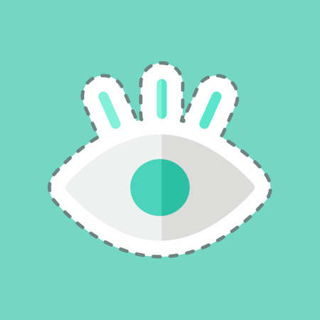 Sticker line cut Vision. suitable for Education symbol. simple design editable. design template vector. simple symbol illustrationのイラスト素材