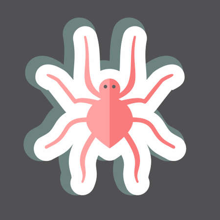 Sticker Spider. suitable for animal symbol. simple design editable. design template vector. simple symbol illustrationのイラスト素材