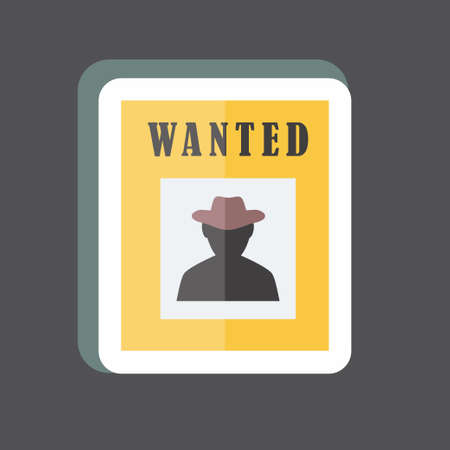 Sticker Wanted Poster. suitable for Wild West symbol. simple design editable. design template vector. simple symbol illustrationのイラスト素材