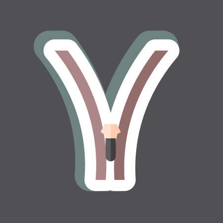 Sticker Zipper. suitable for Tailor symbol. simple design editable. design template vector. simple symbol illustrationのイラスト素材