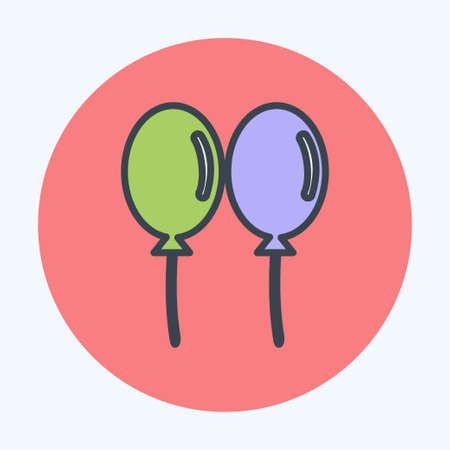 Icon Balloons. suitable for Wedding symbol. color mate style. simple design editable. design template vector. simple symbol illustrationのイラスト素材