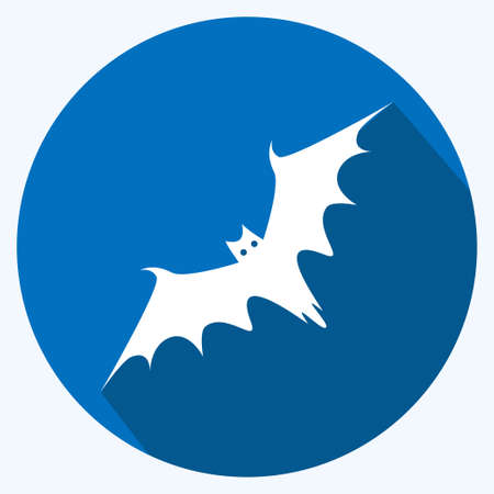 Icon Bat. suitable for animal symbol. long shadow style. simple design editable. design template vector. simple symbol illustrationのイラスト素材