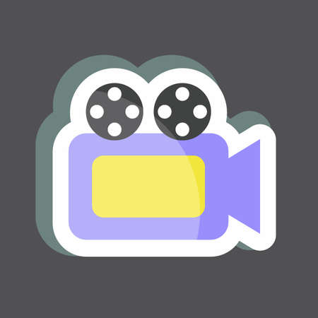 Sticker Video Camera. suitable for Web Interface symbol. simple design editable. design template vector. simple symbol illustrationの写真素材