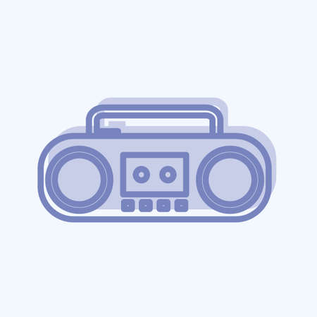 Icon Casette Player. suitable for music symbol. two tone style. simple design editable. design template vector. simple symbol illustrationのイラスト素材