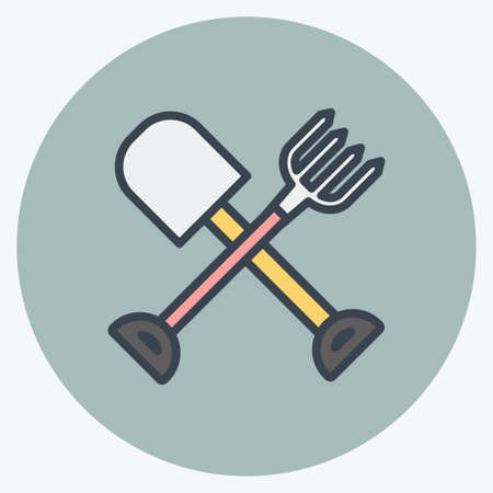 Icon Farming Tools. suitable for Garden symbol. color mate style. simple design editable. design template vector. simple symbol illustrationのイラスト素材