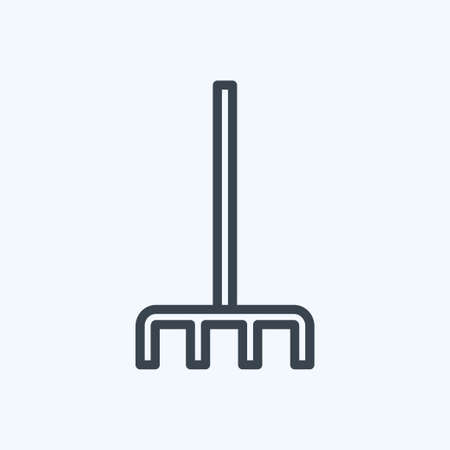 Icon Fork picking leaves. suitable for garden symbol. line style. simple design editable. design template vector. simple symbol illustrationのイラスト素材