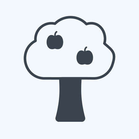 Icon Fruit Tree. suitable for Garden symbol. glyph style. simple design editable. design template vector. simple symbol illustrationのイラスト素材
