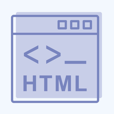 Icon HTML. suitable for Programming symbol. two tone style. simple design editable. design template vector. simple symbol illustrationのイラスト素材