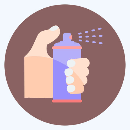 Icon Holding Spray Bottle. suitable for Hand Actions symbol. flat style. simple design editable....