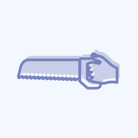 Icon Holding Saw. suitable for Hand Actions symbol. two tone style. simple design editable. design template vector. simple symbol illustrationのイラスト素材