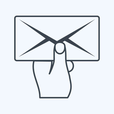 Icon Holding Envelop. suitable for Hand Actions symbol. glyph style. simple design editable. design template vector. simple symbol illustrationのイラスト素材