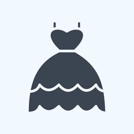 Icon Dress. suitable for Business symbol. glyph style. simple design editable. design template vector. simple symbol illustrationのイラスト素材
