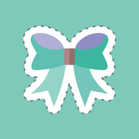 Sticker line cut Bowknot. suitable for Business symbol. simple design editable. design template vector. simple symbol illustrationのイラスト素材