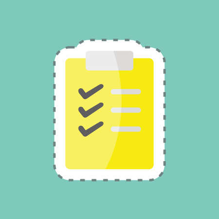 Sticker line cut Wish List. suitable for Business symbol. simple design editable. design template vector. simple symbol illustrationのイラスト素材