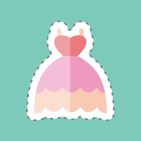 Sticker line cut Dress. suitable for Business symbol. simple design editable. design template vector. simple symbol illustrationのイラスト素材