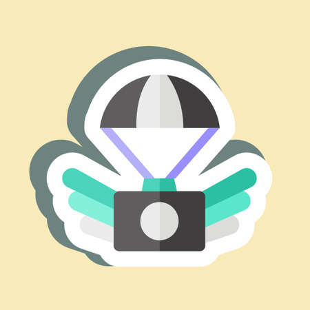 Sticker Aerial Photography. suitable for Art symbol. simple design editable. design template vector. simple illustrationのイラスト素材